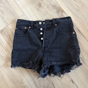 Black Levis Ribcage Shorts